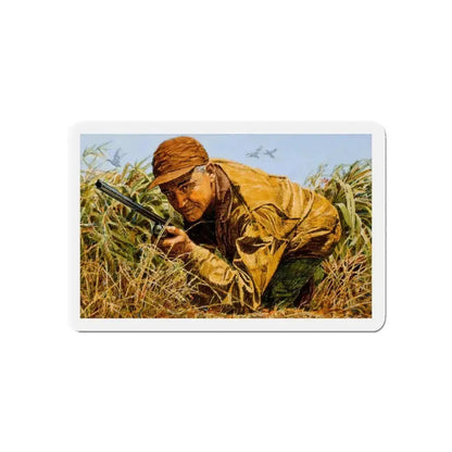 Fishing and hunting illustrations (2) (Magazine Illustration) Refrigerator Magnet 3 Inch Die-Cut - The Sticker Space