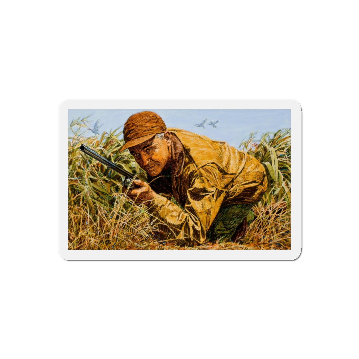 Fishing and hunting illustrations (2) (Magazine Illustration) Refrigerator Magnet-5" x 5"-The Sticker Space