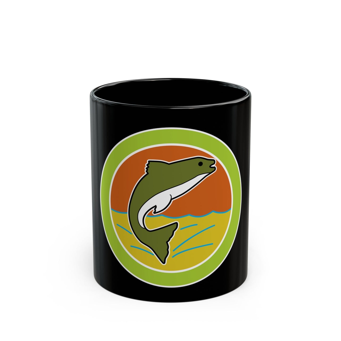 Fishing (Boy Scout Merit Badge) Black Coffee Mug-11oz-The Sticker Space