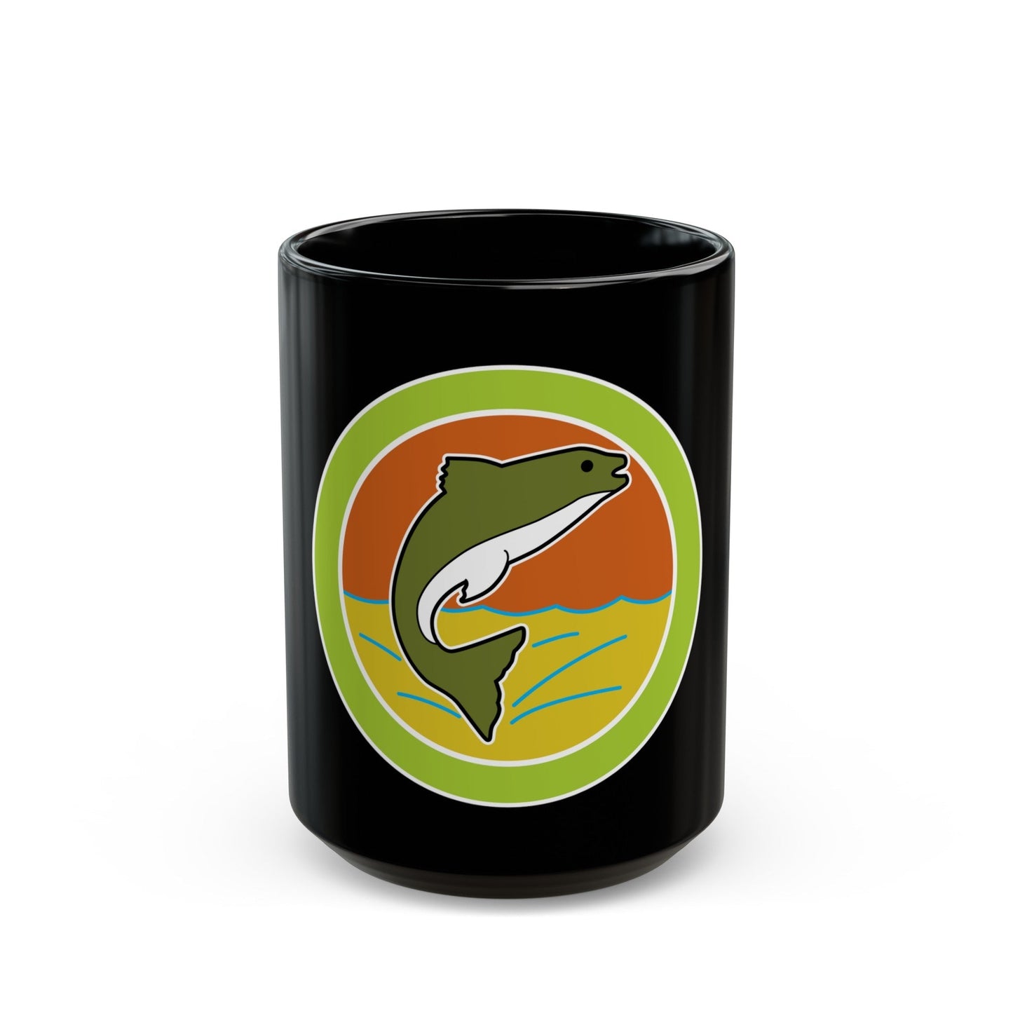 Fishing (Boy Scout Merit Badge) Black Coffee Mug-15oz-The Sticker Space