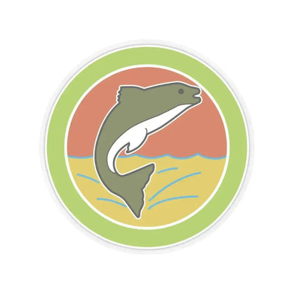 Fishing (Boy Scout Merit Badge) STICKER Vinyl Kiss-Cut Decal 3 Inch Transparent - The Sticker Space