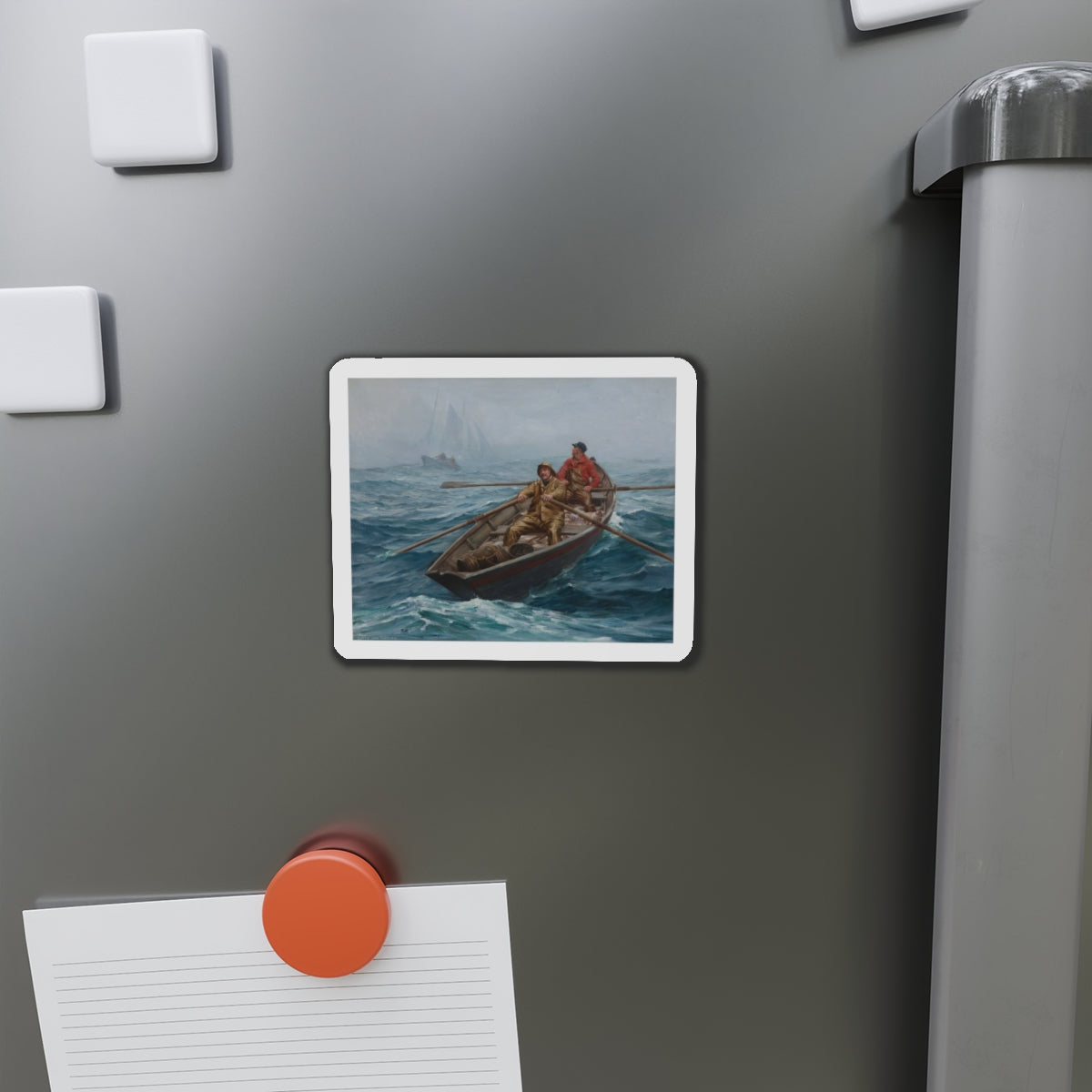 Fishing on Grand Banks , 1938 (Magazine Illustration) Refrigerator Magnet-The Sticker Space