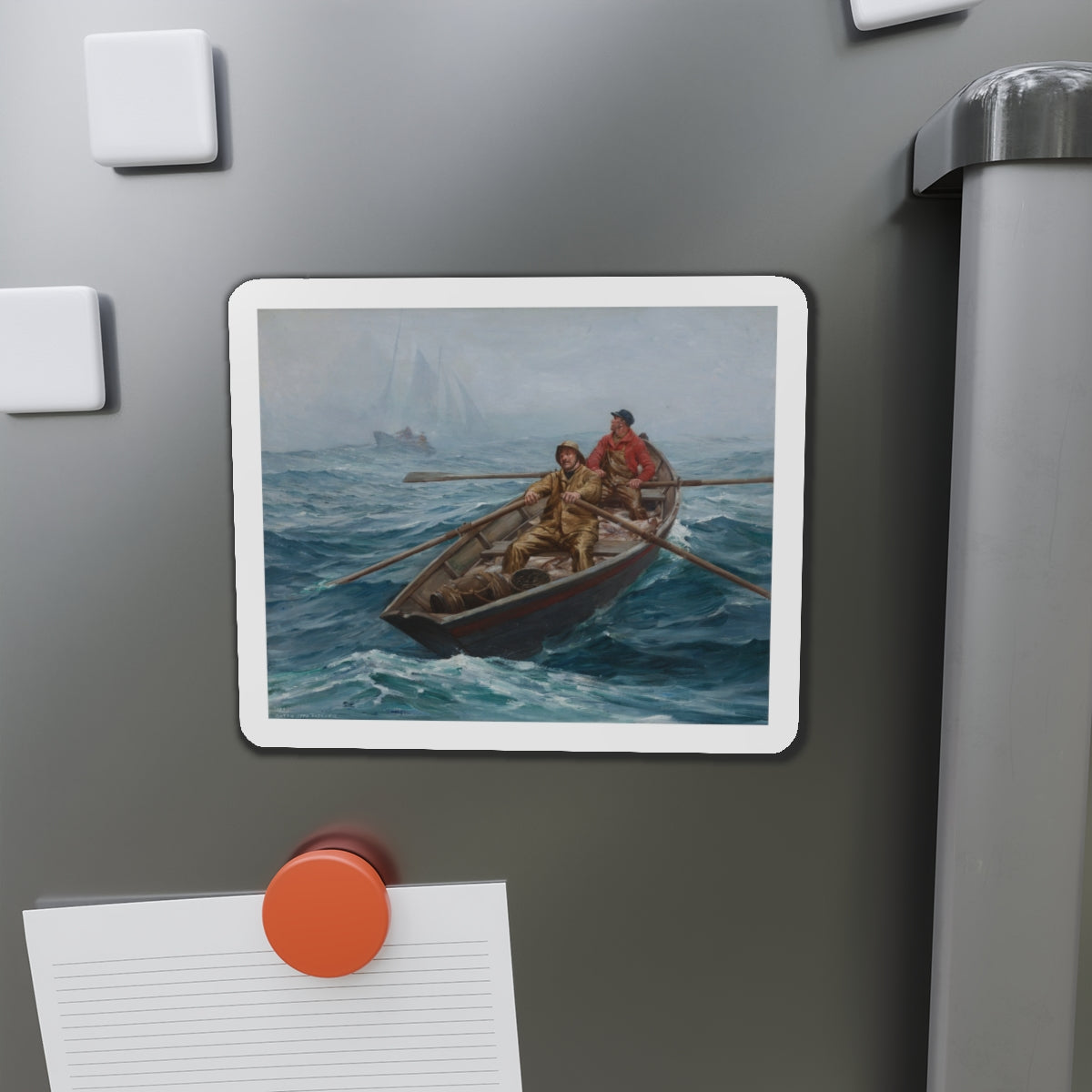 Fishing on Grand Banks , 1938 (Magazine Illustration) Refrigerator Magnet-The Sticker Space