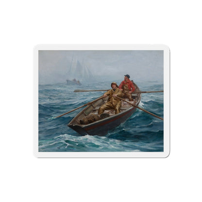 Fishing on Grand Banks , 1938 (Magazine Illustration) Refrigerator Magnet-5" x 5"-The Sticker Space