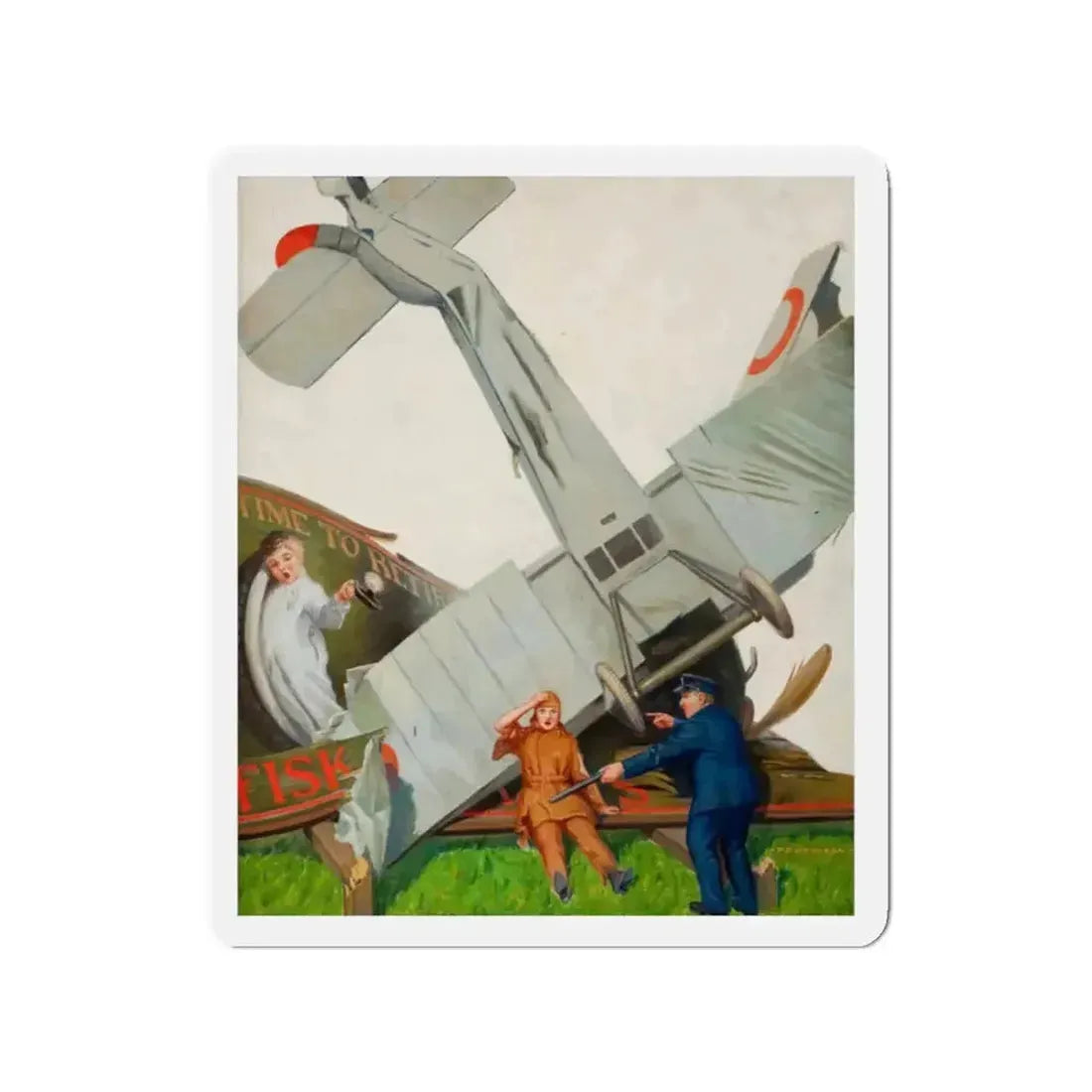 Fisk Co.--Time to Retire, advertising illustration (Magazine Illustration) Refrigerator Magnet - The Sticker Space