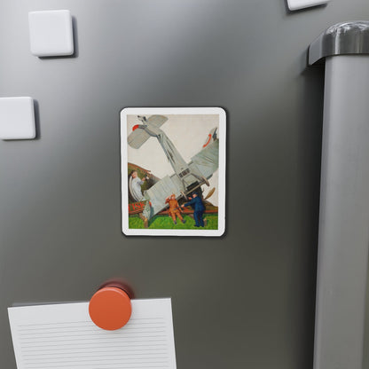 Fisk Co.-Time to Retire, advertising illustration (Magazine Illustration) Refrigerator Magnet-The Sticker Space