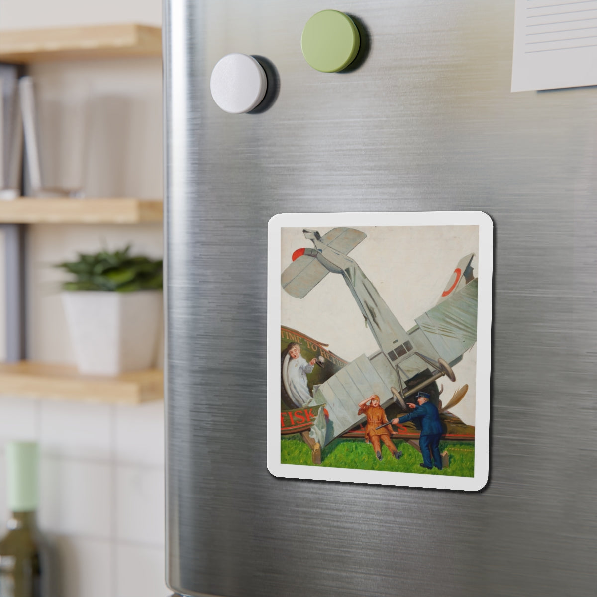 Fisk Co.-Time to Retire, advertising illustration (Magazine Illustration) Refrigerator Magnet-The Sticker Space