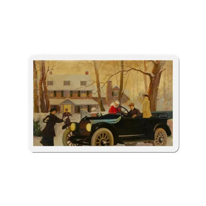 Fisk Tire, ad illustration (Magazine Illustration) Refrigerator Magnet 2 Inch Die-Cut - The Sticker Space