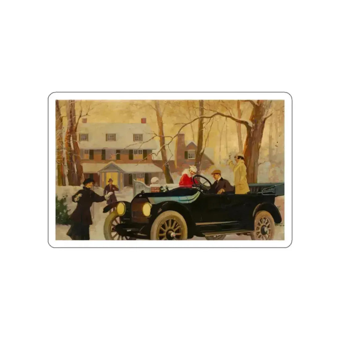 Fisk Tire, ad illustration (Magazine Illustration) STICKER Vinyl Die-Cut Decal White Die-Cut 2 Inch - The Sticker Space