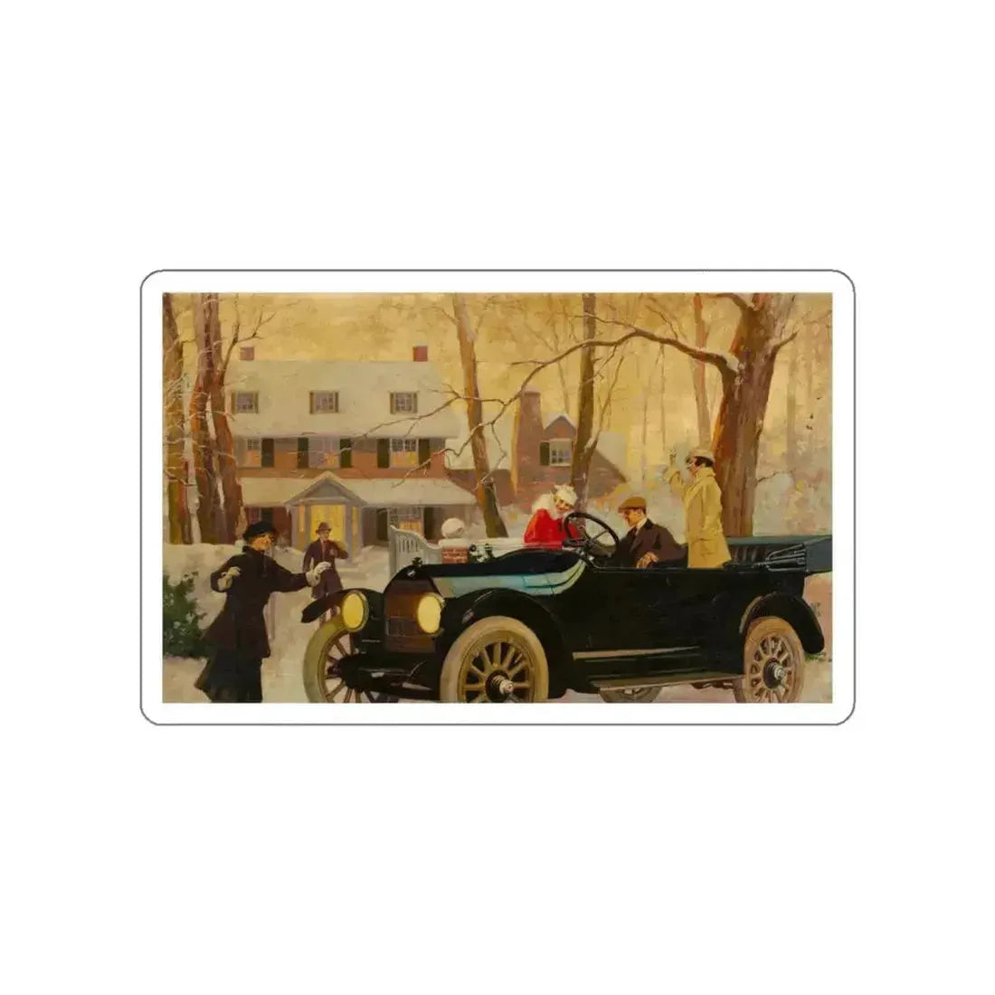 Fisk Tire, ad illustration (Magazine Illustration) STICKER Vinyl Die-Cut Decal White Die-Cut 6 Inch - The Sticker Space