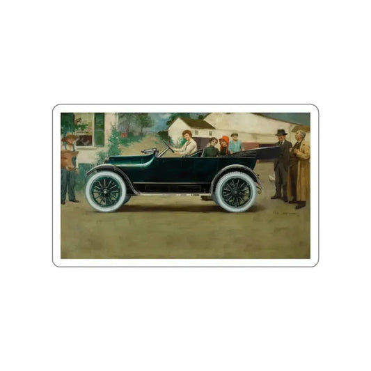 Fisk Tire Company, advertising illustration, 1915 (Magazine Illustration) STICKER Vinyl Die-Cut Decal White Die-Cut 2 Inch - The Sticker Space