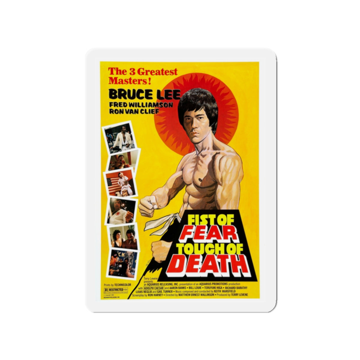 FIST OF FEAR TOUCH OF DEATH 1980 Movie Poster - Die-Cut Magnet-2" x 2"-The Sticker Space