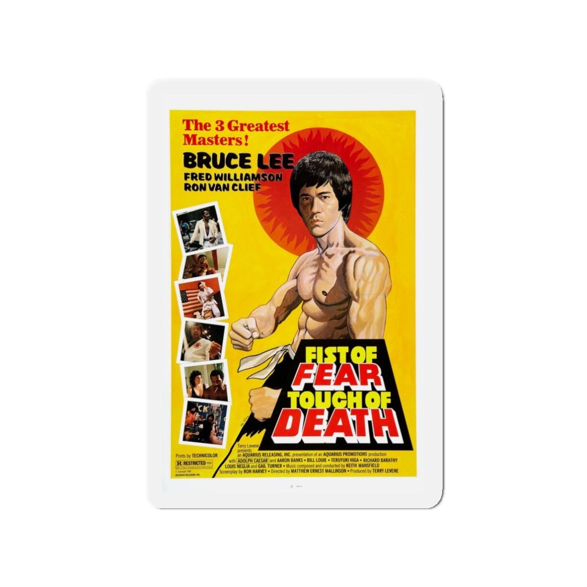 FIST OF FEAR TOUCH OF DEATH 1980 Movie Poster - Die-Cut Magnet-3" x 3"-The Sticker Space