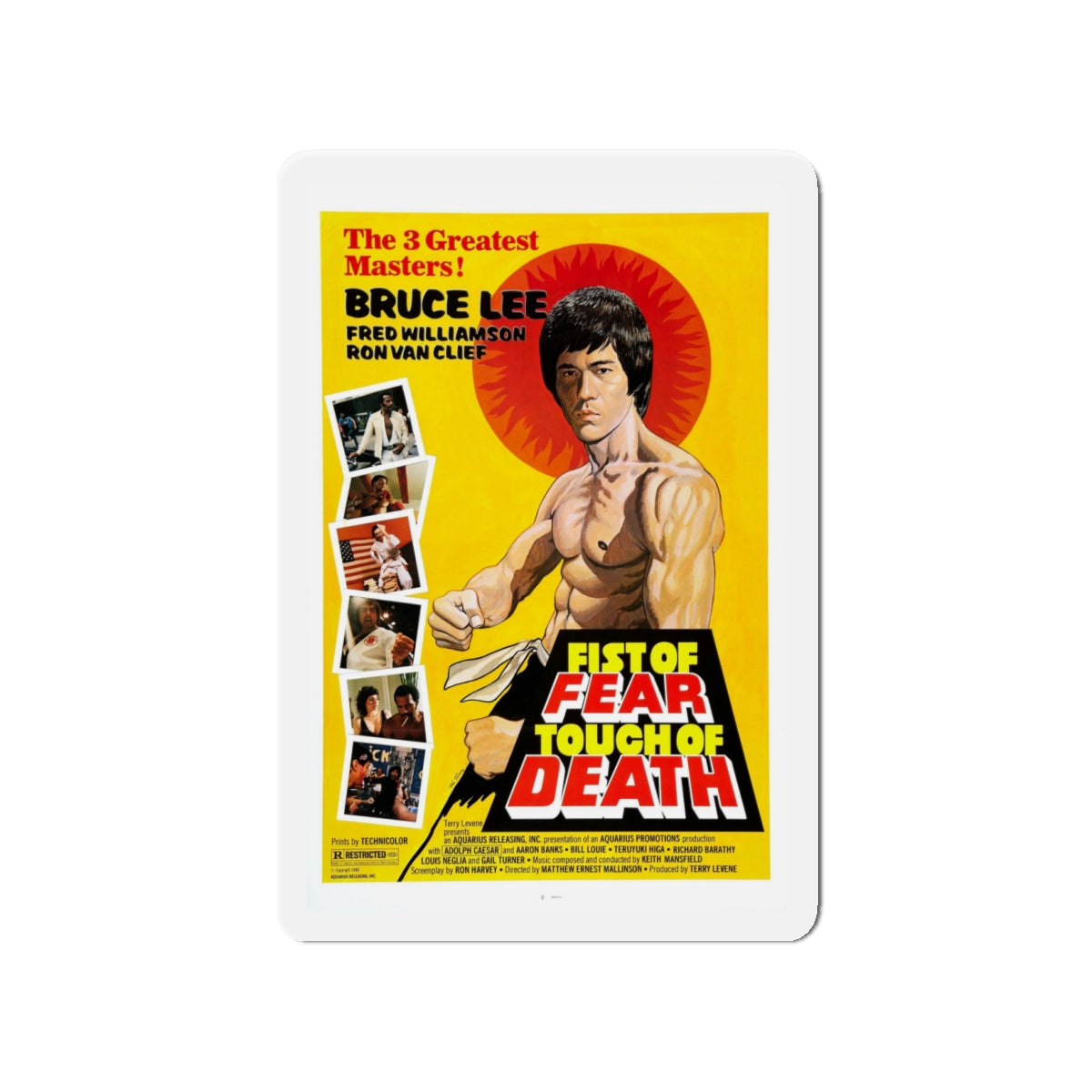 FIST OF FEAR TOUCH OF DEATH 1980 Movie Poster - Die-Cut Magnet-4" x 4"-The Sticker Space