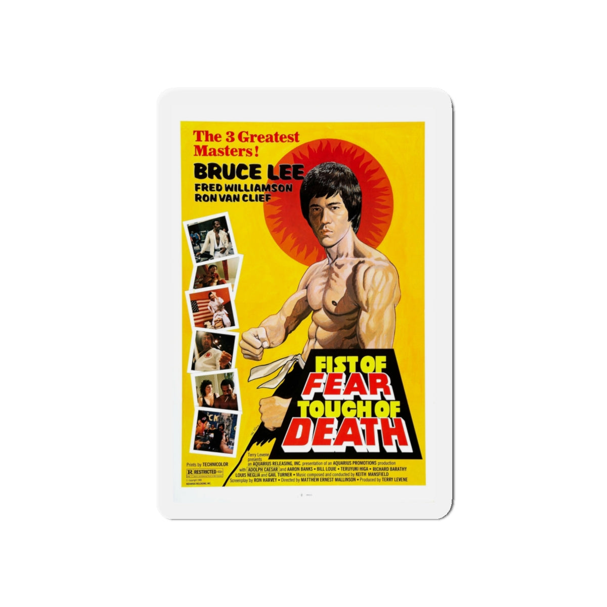 FIST OF FEAR TOUCH OF DEATH 1980 Movie Poster - Die-Cut Magnet-5" x 5"-The Sticker Space