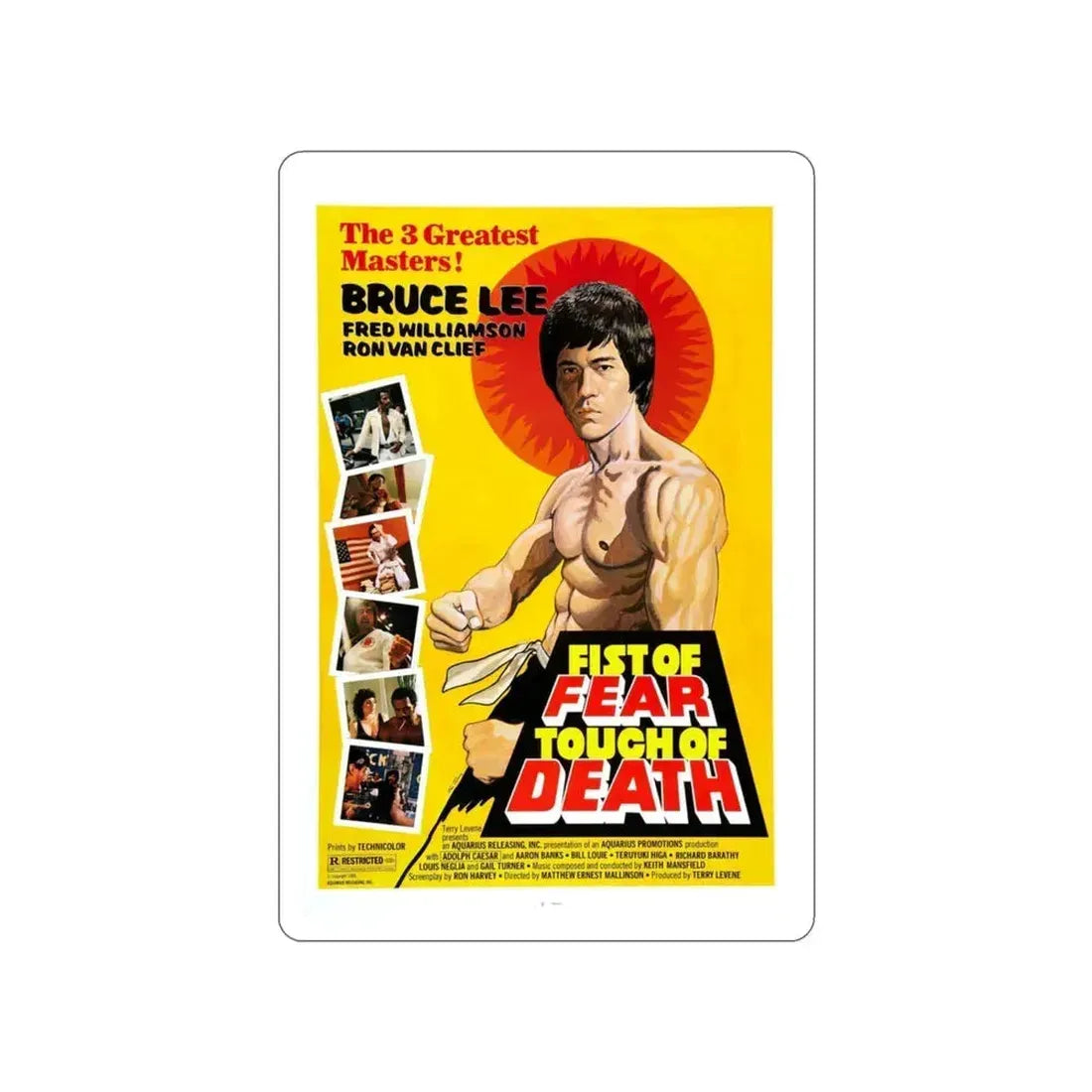 FIST OF FEAR TOUCH OF DEATH 1980 Movie Poster STICKER Vinyl Die-Cut Decal 3 Inch - The Sticker Space