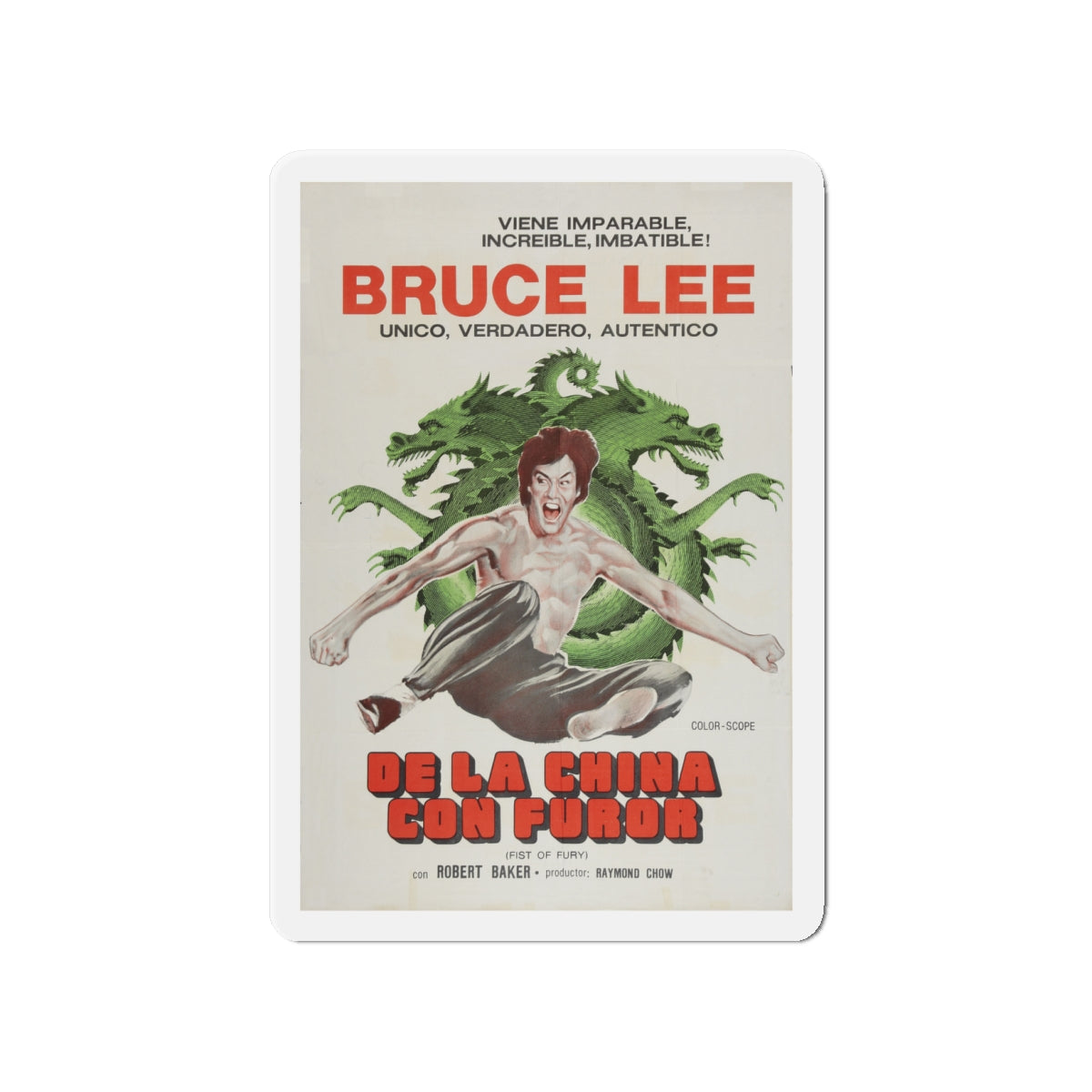 FIST OF FURY (2) 1972 Movie Poster - Die-Cut Magnet-4" x 4"-The Sticker Space