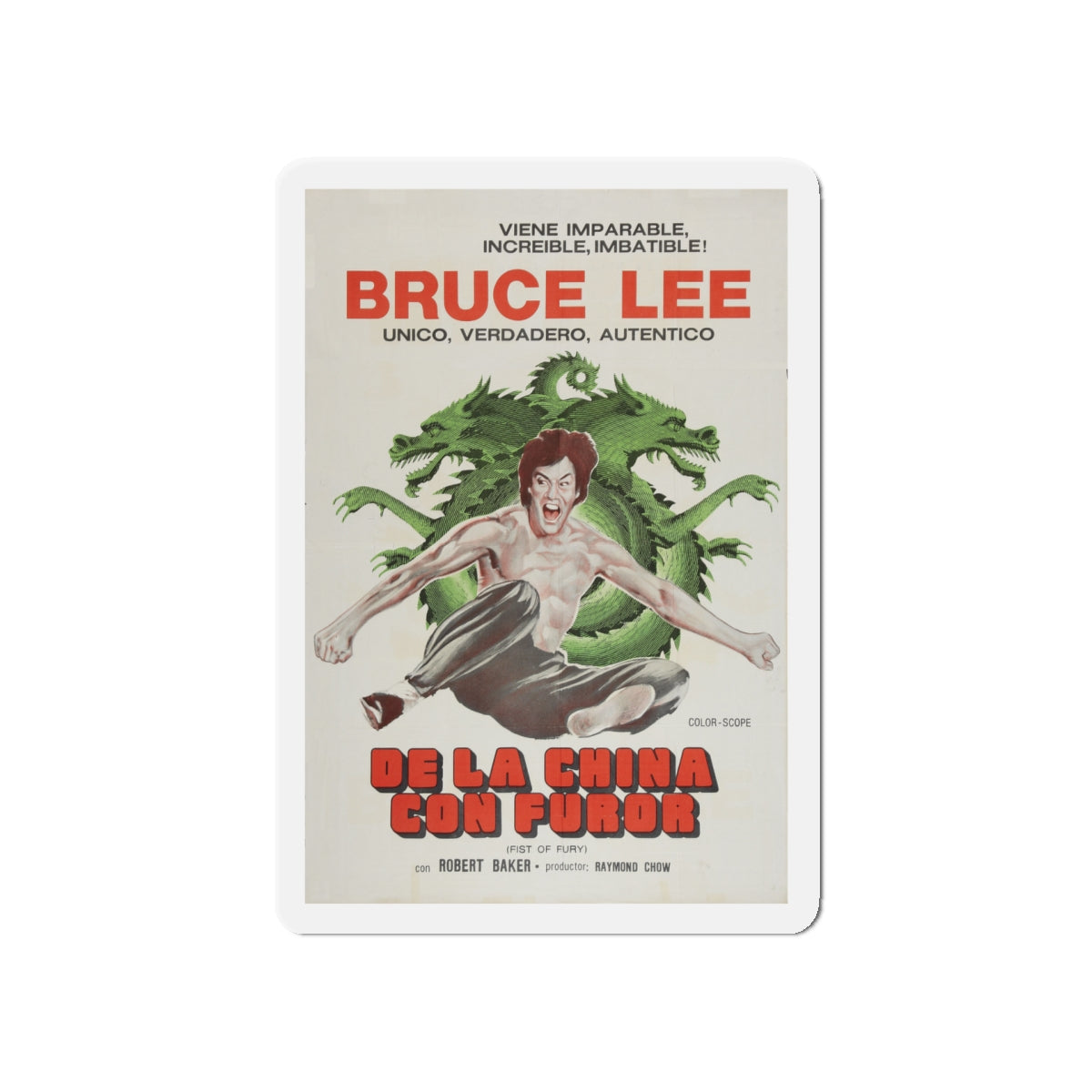 FIST OF FURY (2) 1972 Movie Poster - Die-Cut Magnet-5" x 5"-The Sticker Space