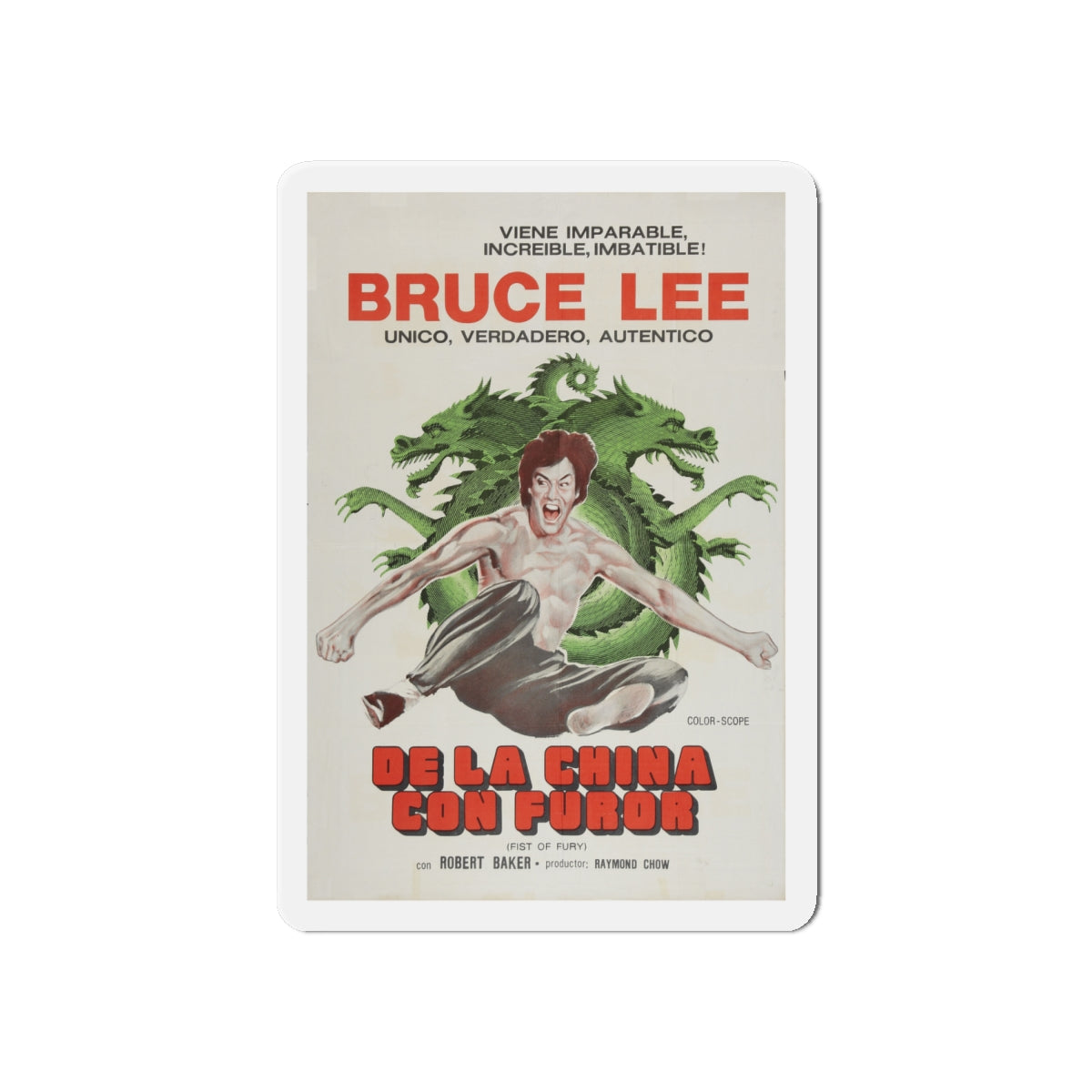 FIST OF FURY (2) 1972 Movie Poster - Die-Cut Magnet-6 × 6"-The Sticker Space