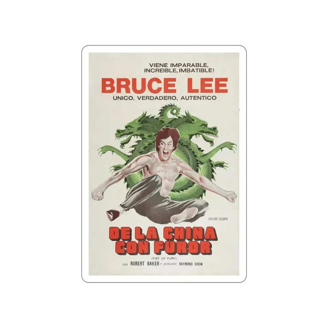 FIST OF FURY (2) 1972 Movie Poster STICKER Vinyl Die-Cut Decal 6 Inch - The Sticker Space