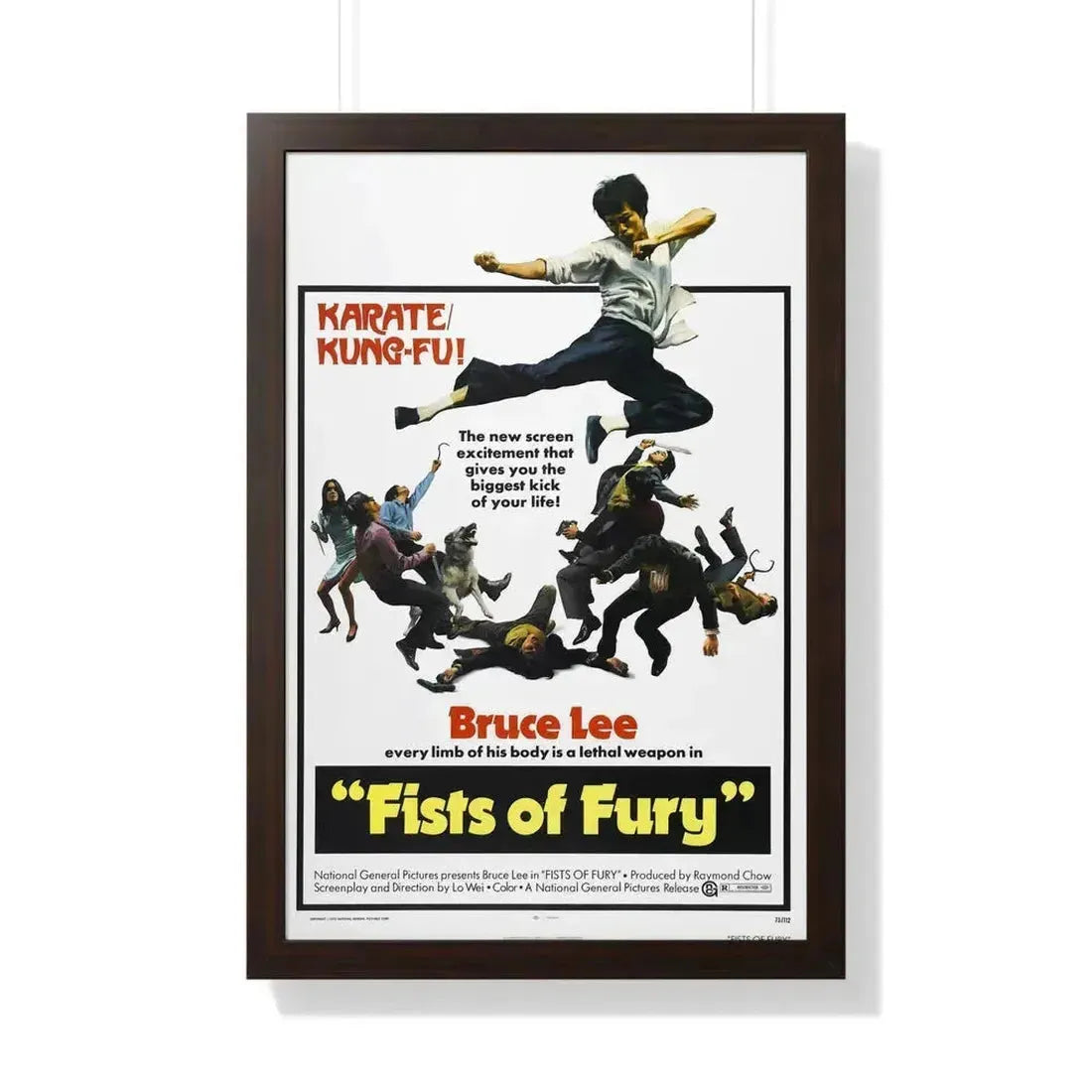 FIST OF FURY (3) 1972 - Framed Movie Poster 20" x 30" Walnut - The Sticker Space