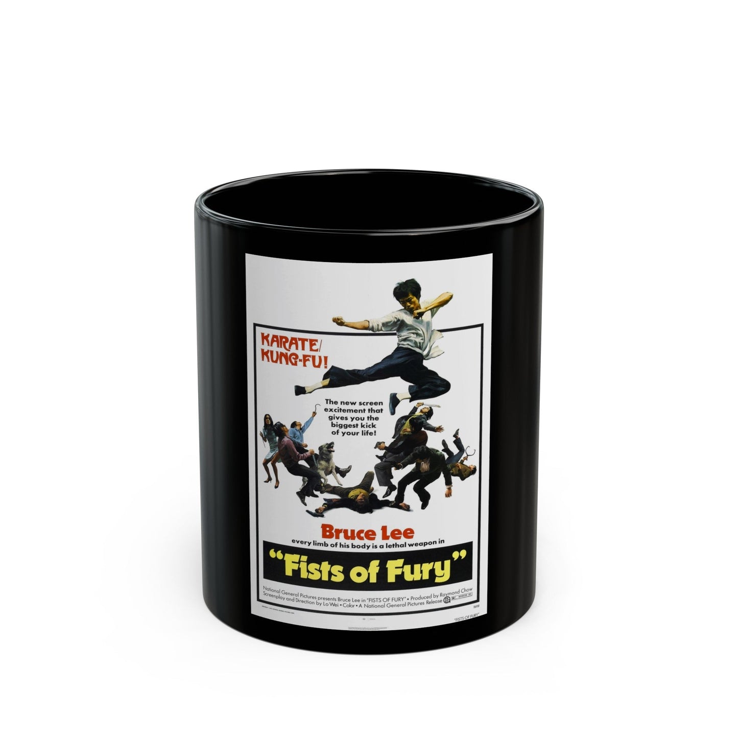 FIST OF FURY (3) 1972 Movie Poster - Black Coffee Mug-11oz-The Sticker Space