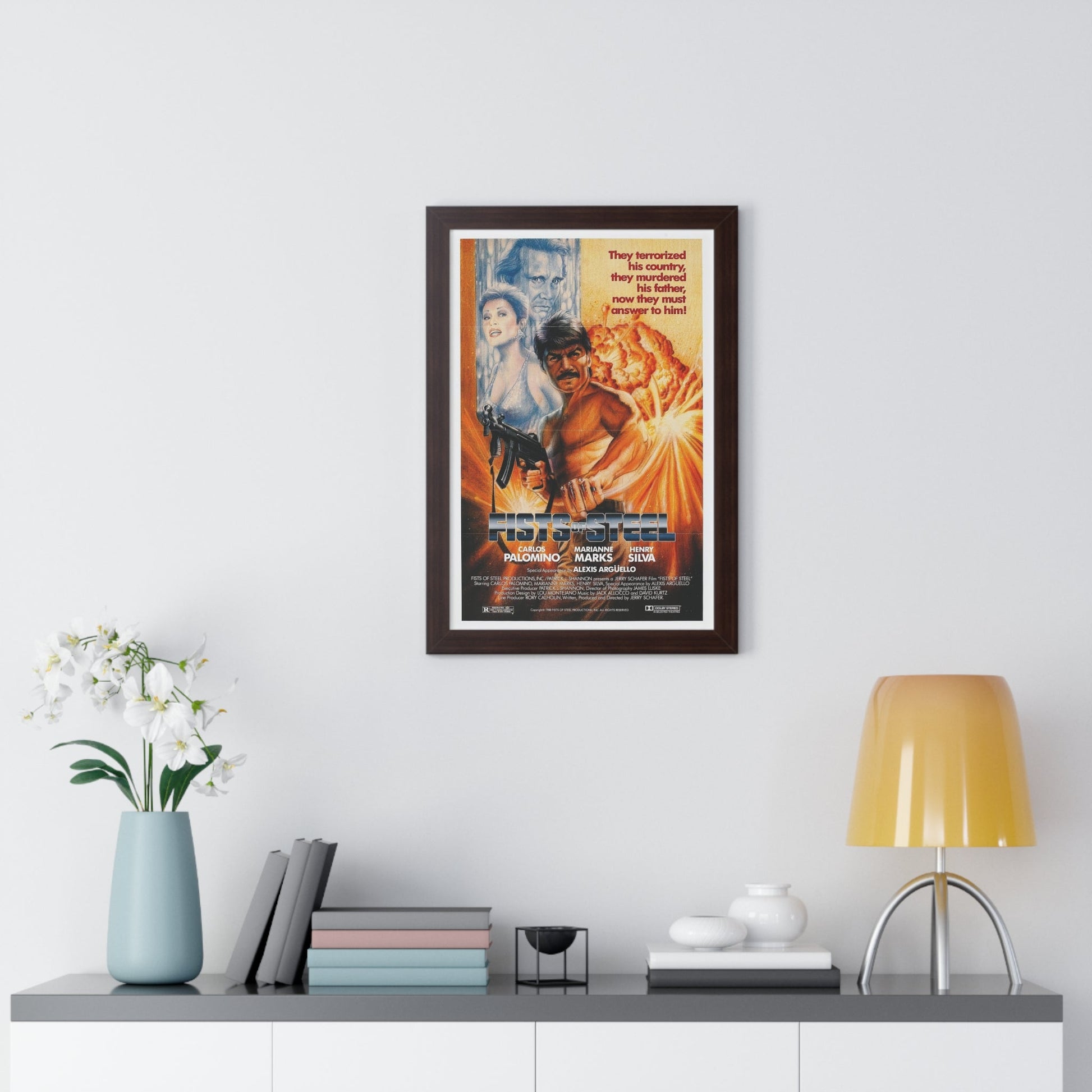 FISTS OF STEEL 1989 - Framed Movie Poster-The Sticker Space