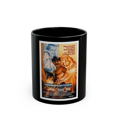 FISTS OF STEEL 1989 Movie Poster - Black Coffee Mug-11oz-The Sticker Space