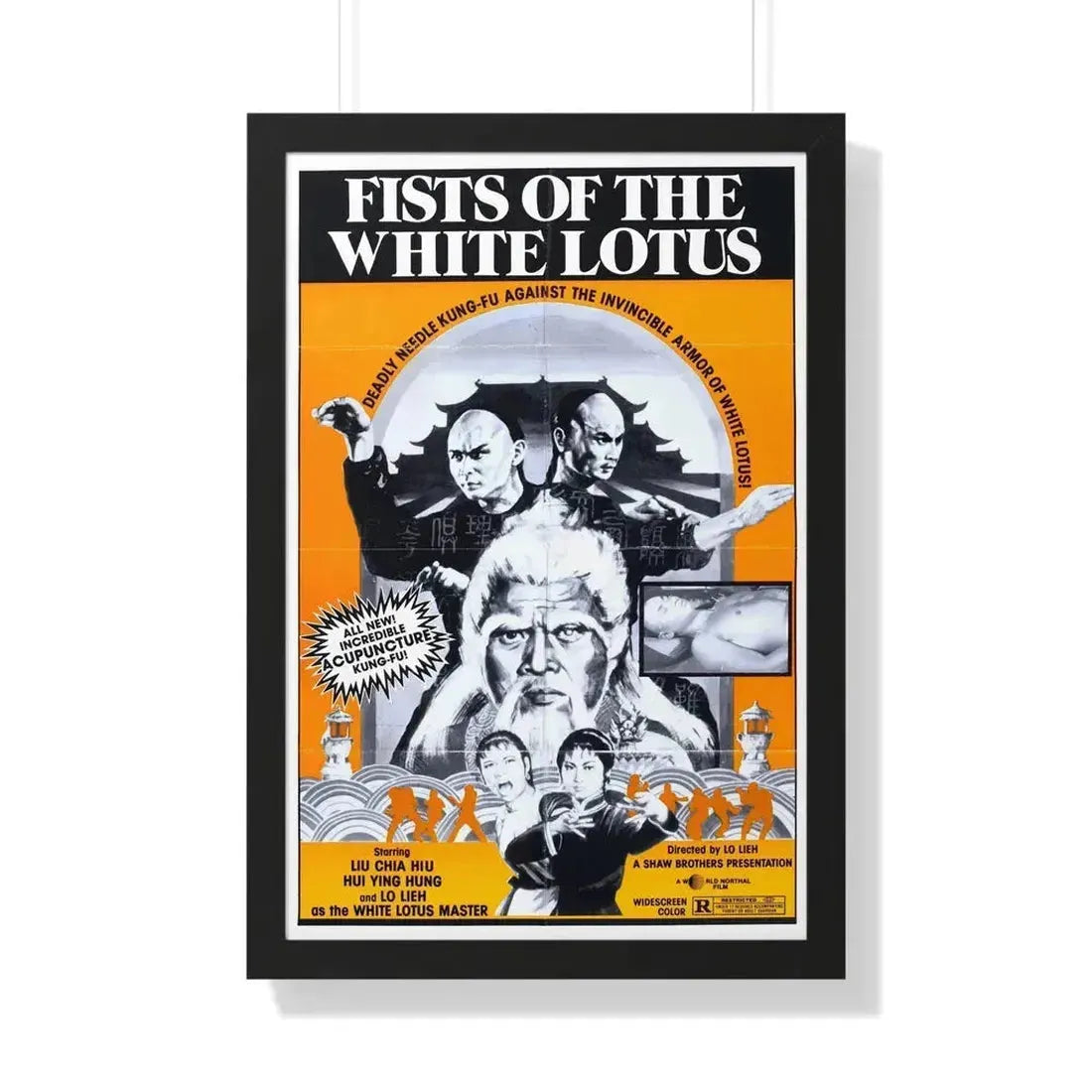 FISTS OF THE WHITE LOTUS 1980 - Framed Movie Poster 20" x 30" Black - The Sticker Space