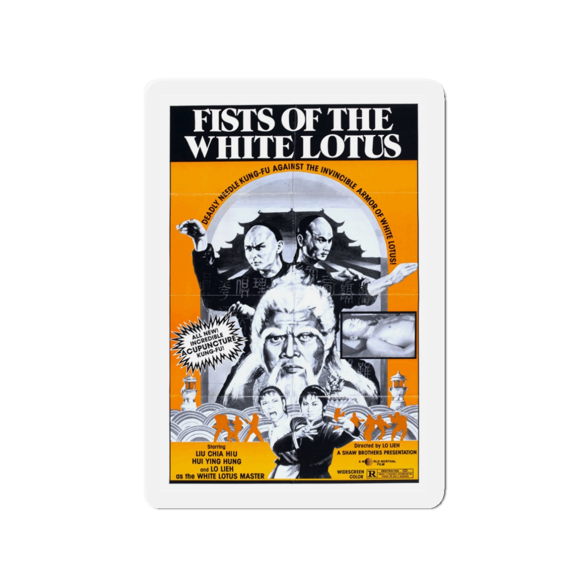 FISTS OF THE WHITE LOTUS 1980 Movie Poster - Die-Cut Magnet-3" x 3"-The Sticker Space