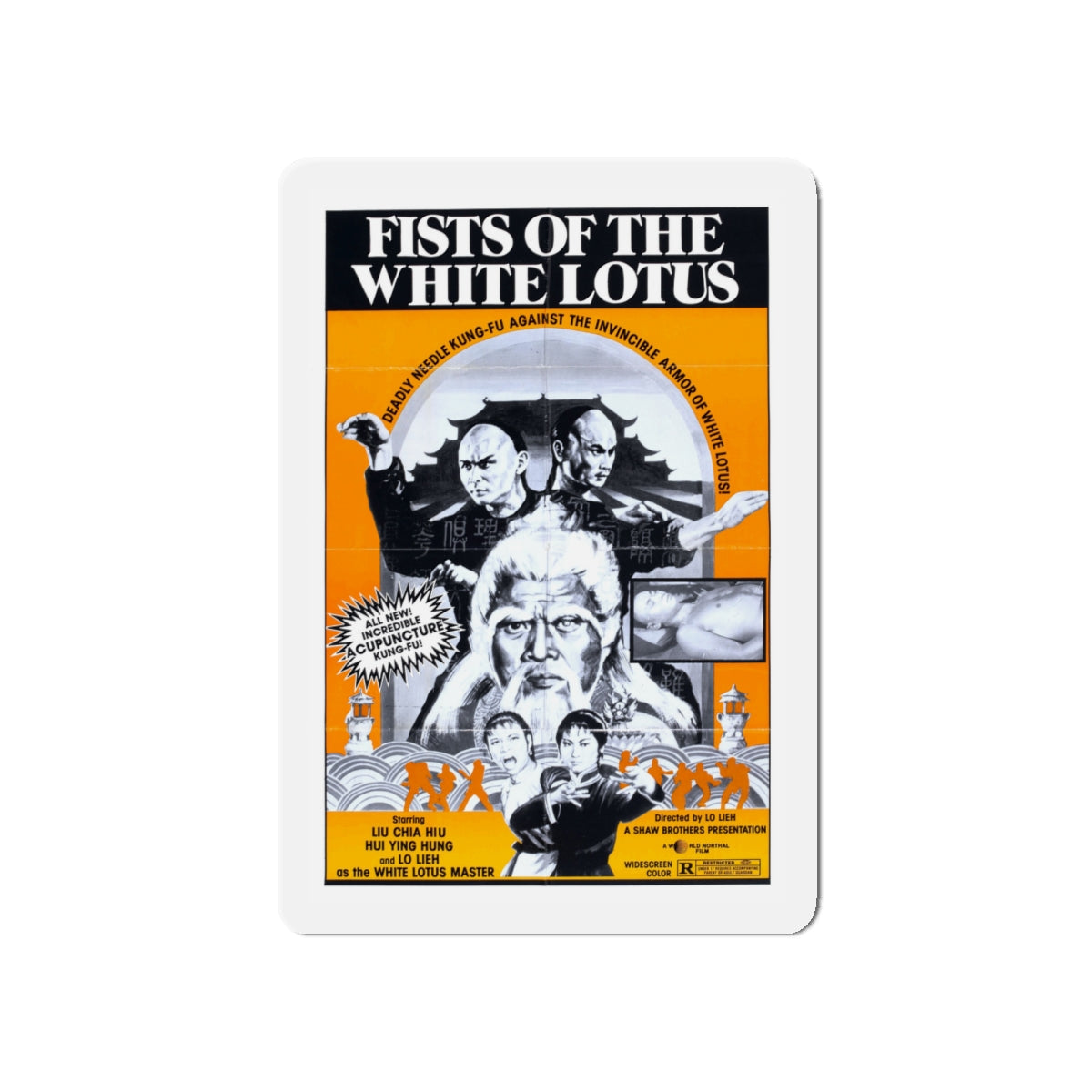 FISTS OF THE WHITE LOTUS 1980 Movie Poster - Die-Cut Magnet-5" x 5"-The Sticker Space