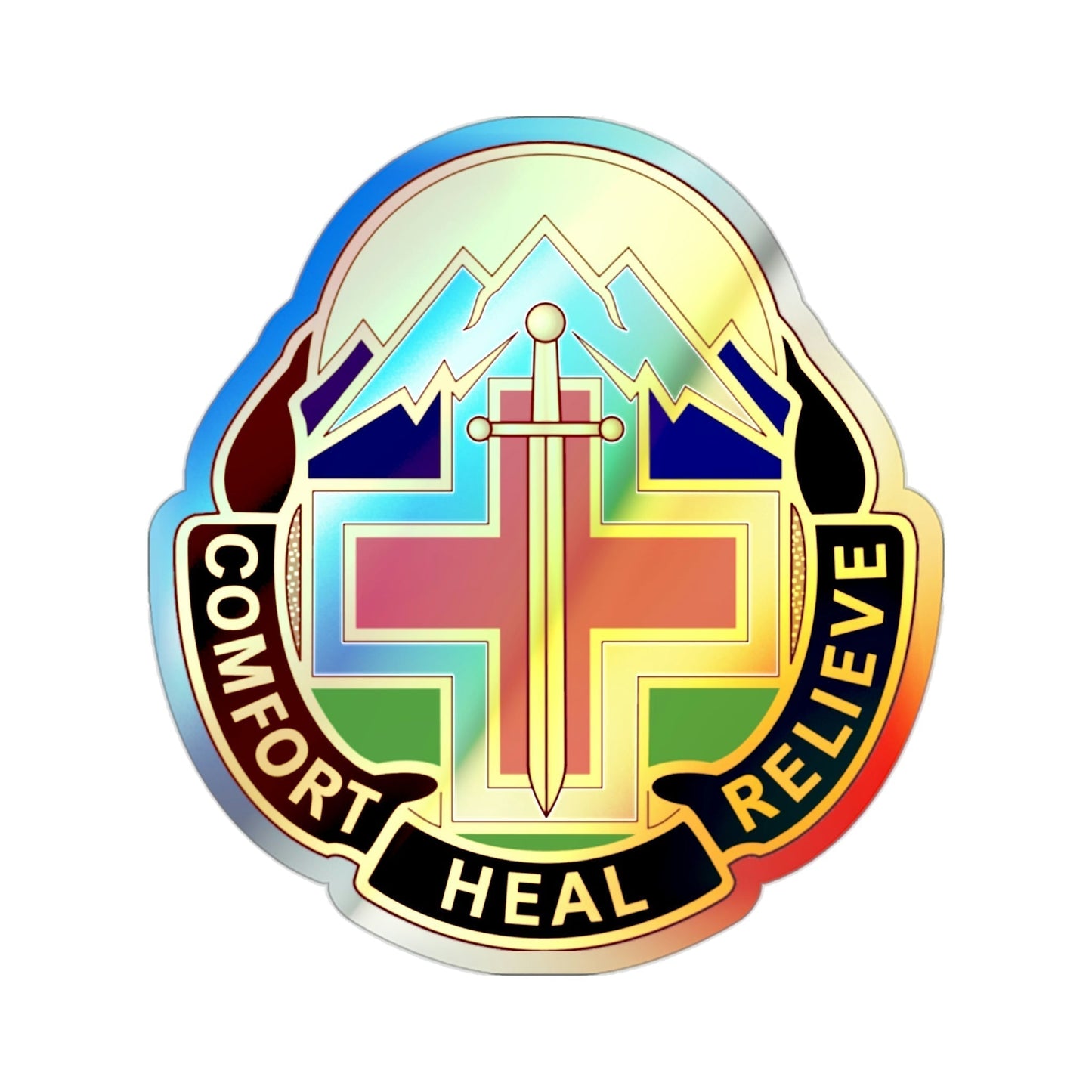 Fitzsimons Medical Center (U.S. Army) Holographic STICKER Die-Cut Vinyl Decal-2 Inch-The Sticker Space