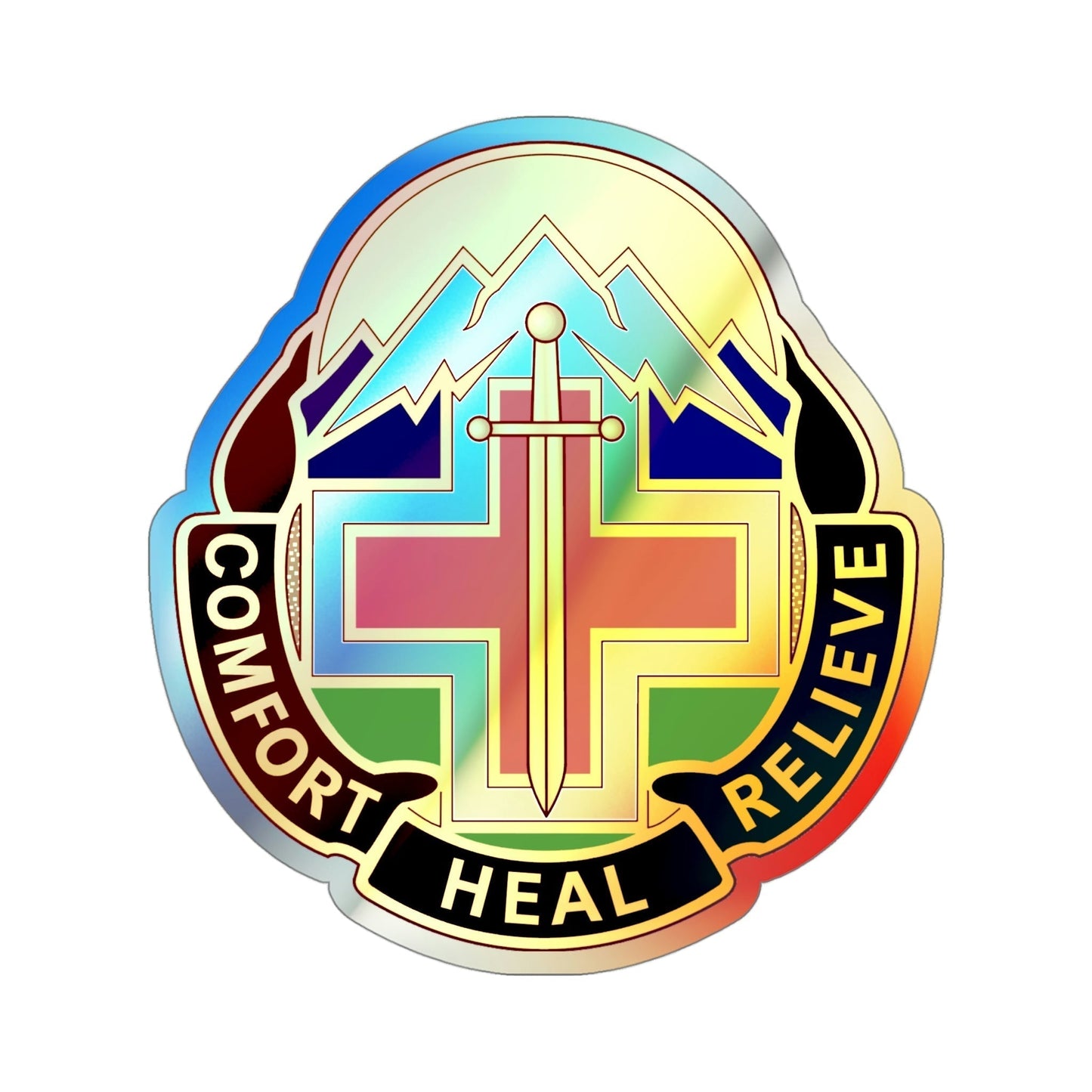 Fitzsimons Medical Center (U.S. Army) Holographic STICKER Die-Cut Vinyl Decal-4 Inch-The Sticker Space