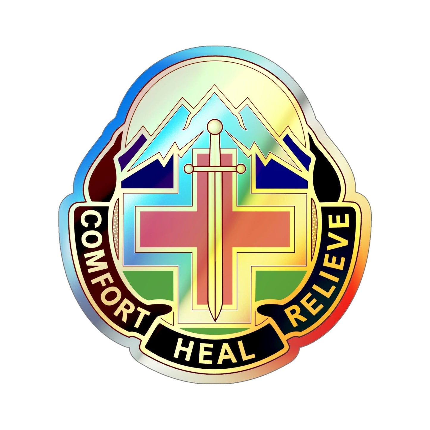 Fitzsimons Medical Center (U.S. Army) Holographic STICKER Die-Cut Vinyl Decal-6 Inch-The Sticker Space