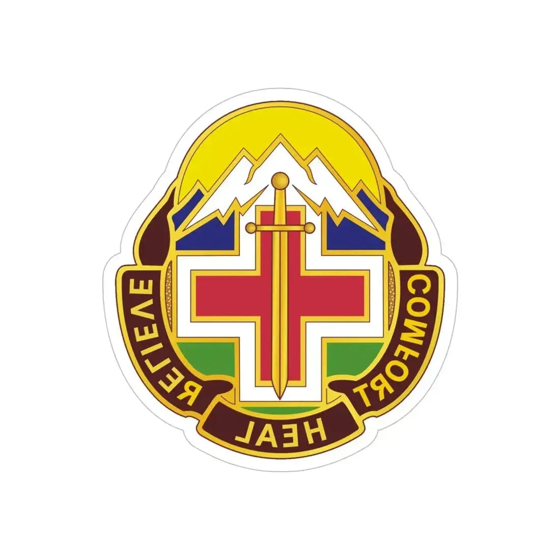 Fitzsimons Medical Center (U.S. Army) REVERSE PRINT Transparent Die-Cut STICKER - The Sticker Space