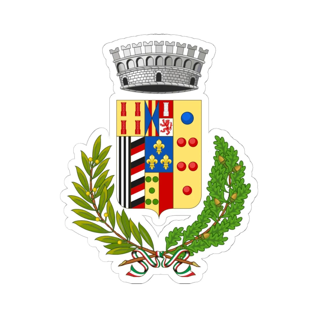 Fiumedinisi-Stemma (Italy) (Coat of Arms) STICKER Vinyl Kiss-Cut Decal 6 Inch White - The Sticker Space