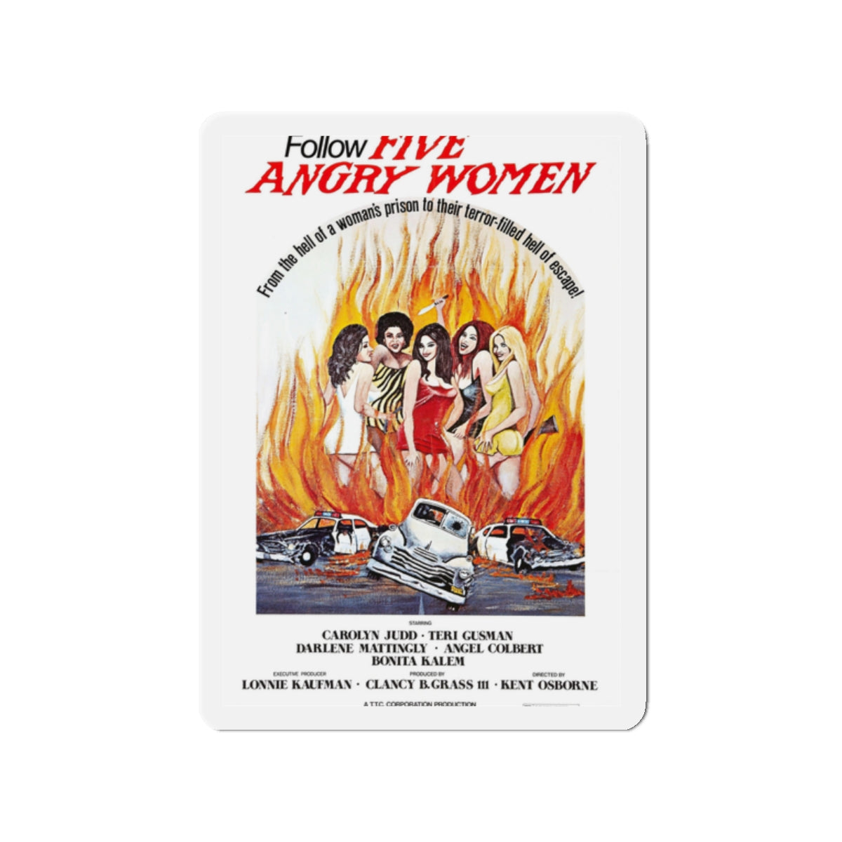 FIVE ANGRY WOMEN 1981 Movie Poster - Die-Cut Magnet-2" x 2"-The Sticker Space