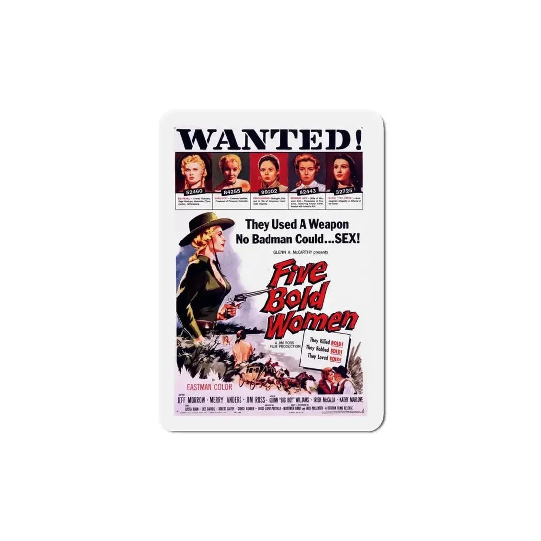Five Bold Women 1960 Movie Poster Refrigerator Magnet - The Sticker Space