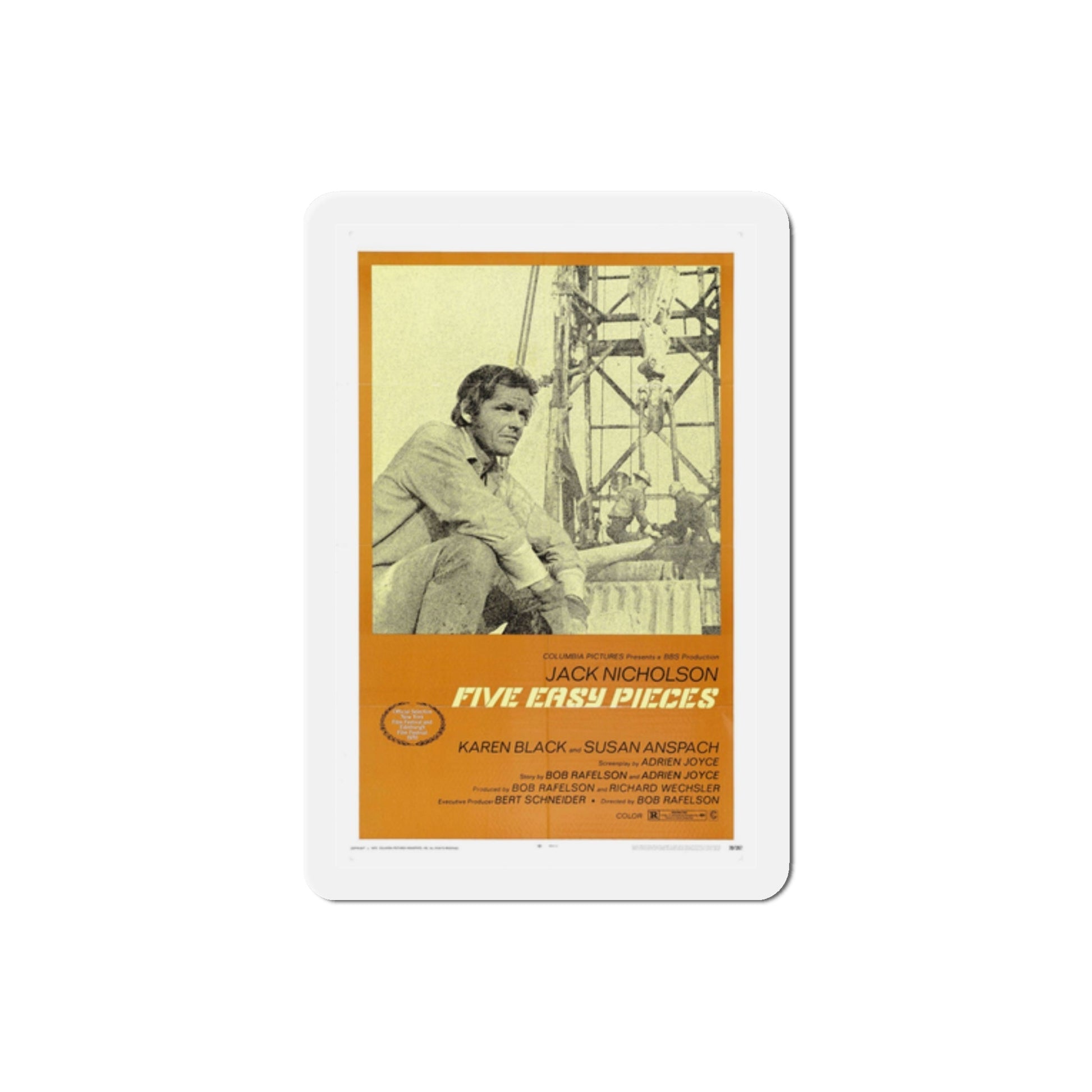 Five Easy Pieces 1970 Movie Poster Die-Cut Magnet-2 Inch-The Sticker Space