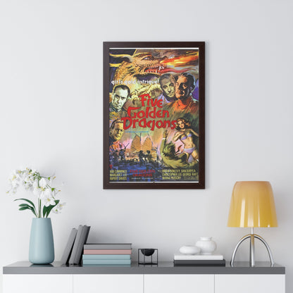 FIVE GOLDEN DRAGONS 1967 - Framed Movie Poster-The Sticker Space