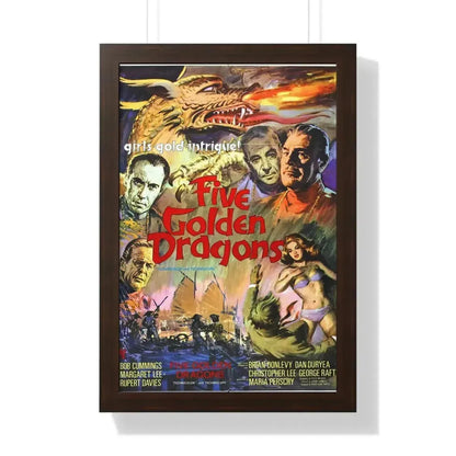 FIVE GOLDEN DRAGONS 1967 - Framed Movie Poster - The Sticker Space