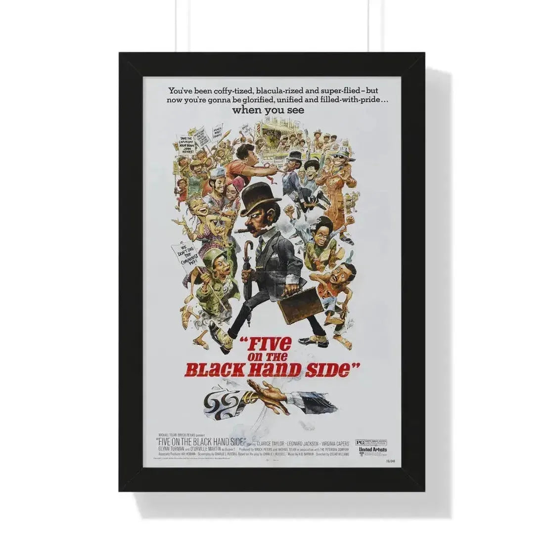 FIVE ON THE BLACK HAND SIDE 1973 - Framed Movie Poster 16″ x 24″ Black - The Sticker Space