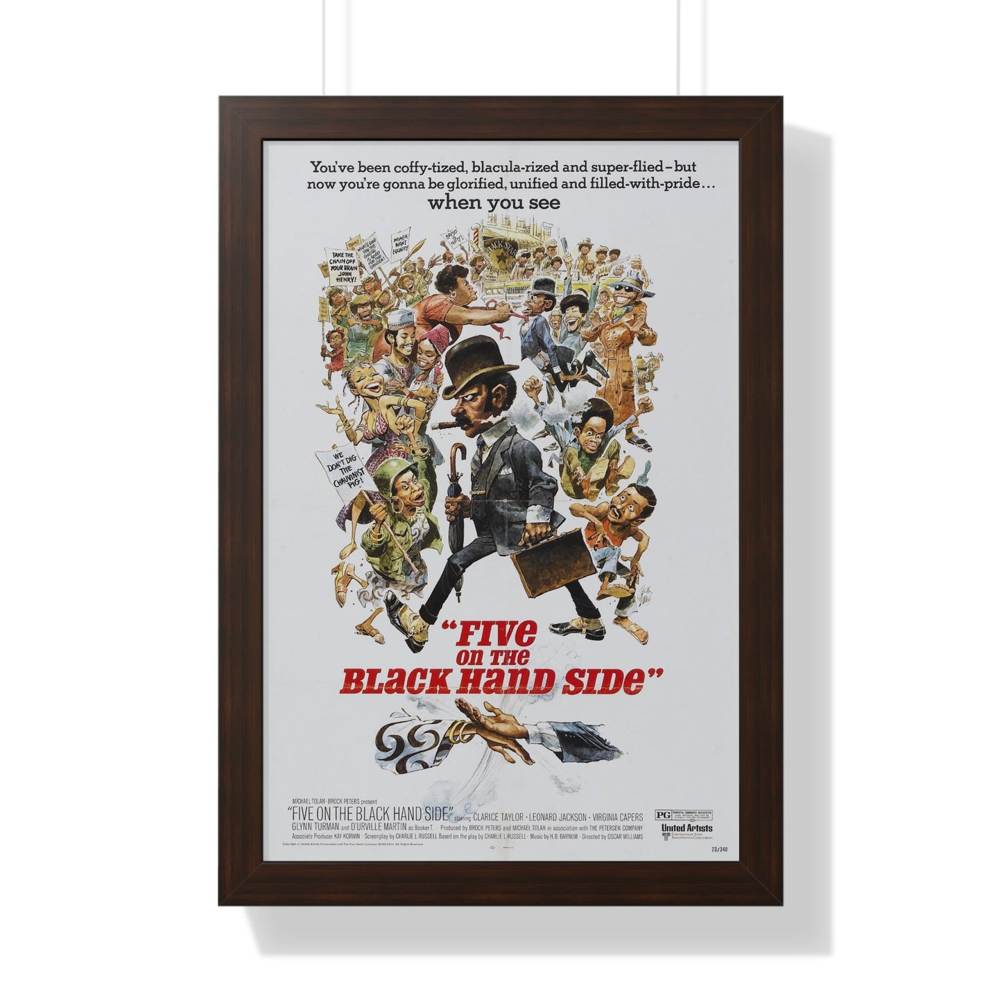 FIVE ON THE BLACK HAND SIDE 1973 - Framed Movie Poster-16″ x 24″-The Sticker Space