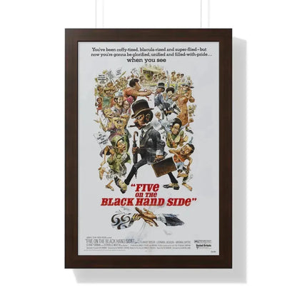 FIVE ON THE BLACK HAND SIDE 1973 - Framed Movie Poster 16″ x 24″ Walnut - The Sticker Space