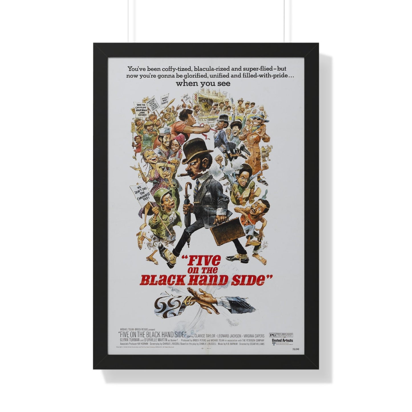 FIVE ON THE BLACK HAND SIDE 1973 - Framed Movie Poster-20" x 30"-The Sticker Space