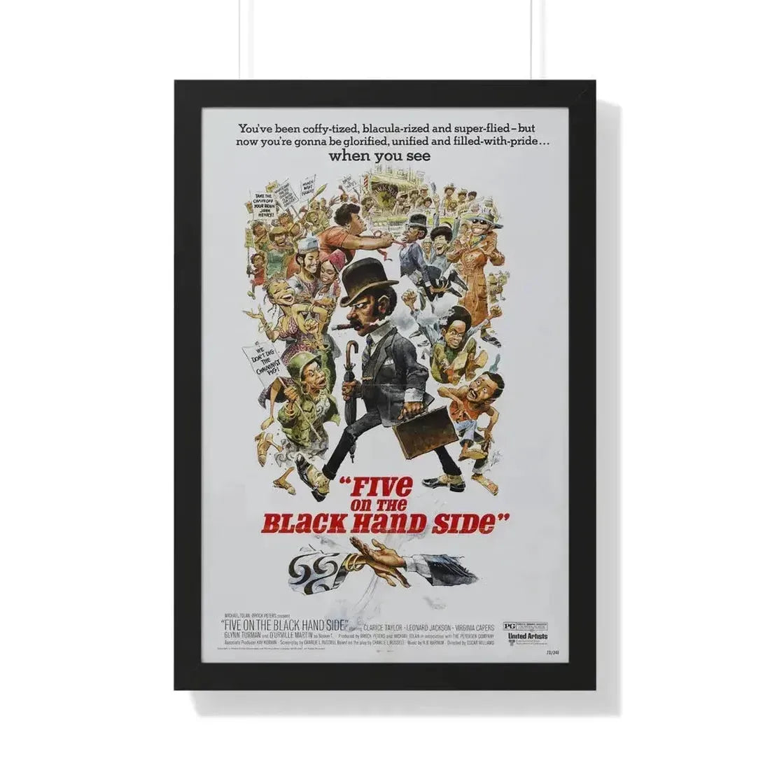 FIVE ON THE BLACK HAND SIDE 1973 - Framed Movie Poster 20" x 30" Black - The Sticker Space