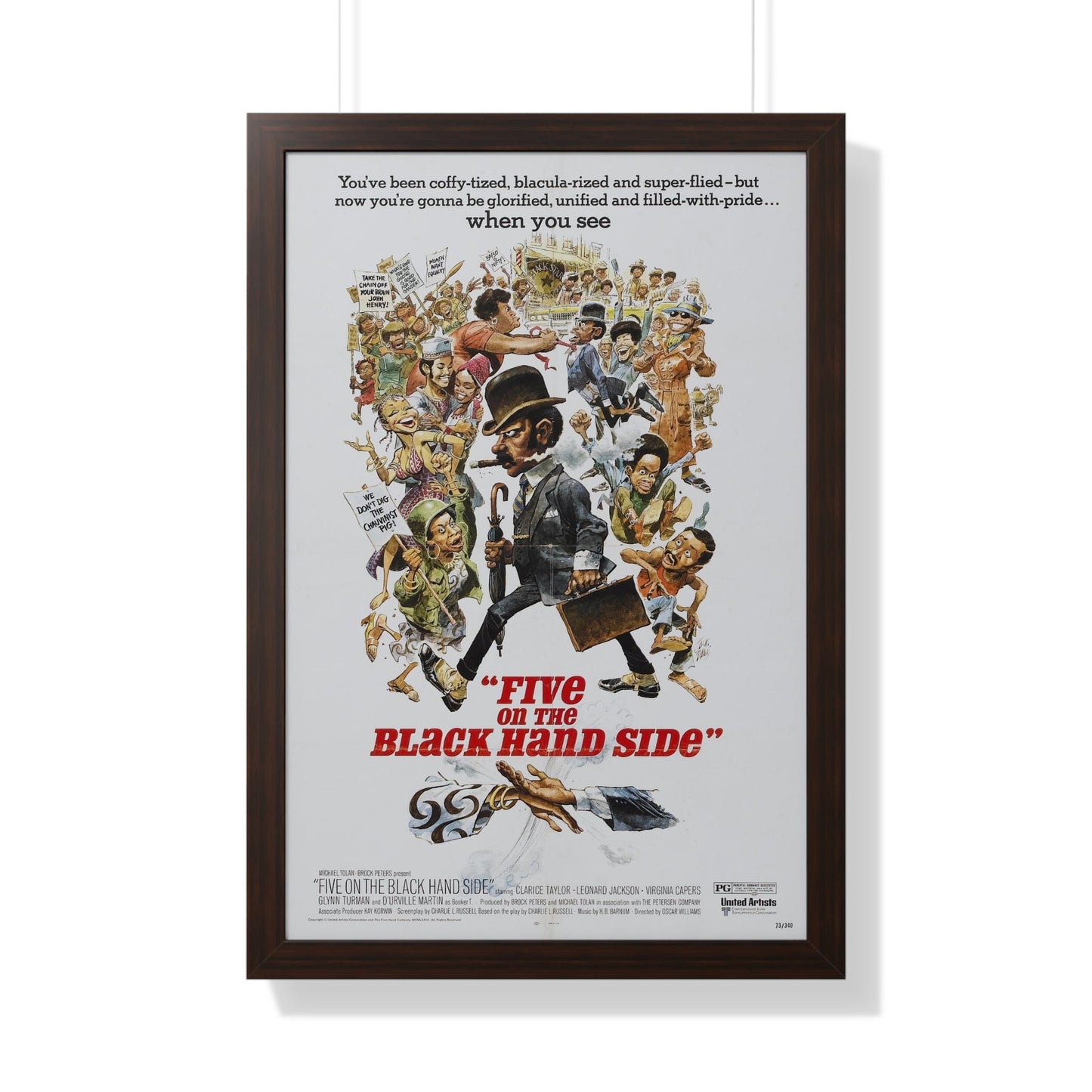 FIVE ON THE BLACK HAND SIDE 1973 - Framed Movie Poster-20" x 30"-The Sticker Space