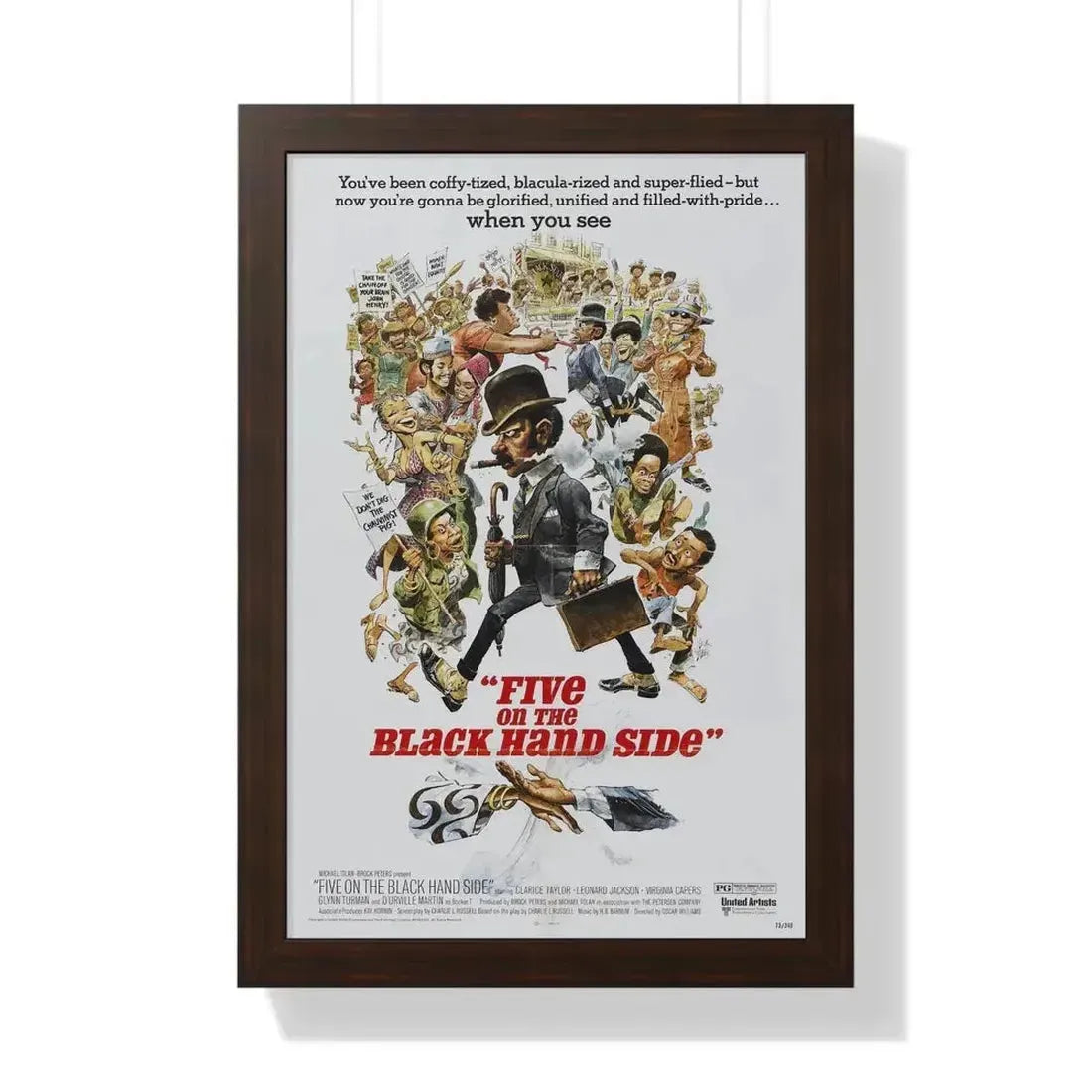 FIVE ON THE BLACK HAND SIDE 1973 - Framed Movie Poster - The Sticker Space