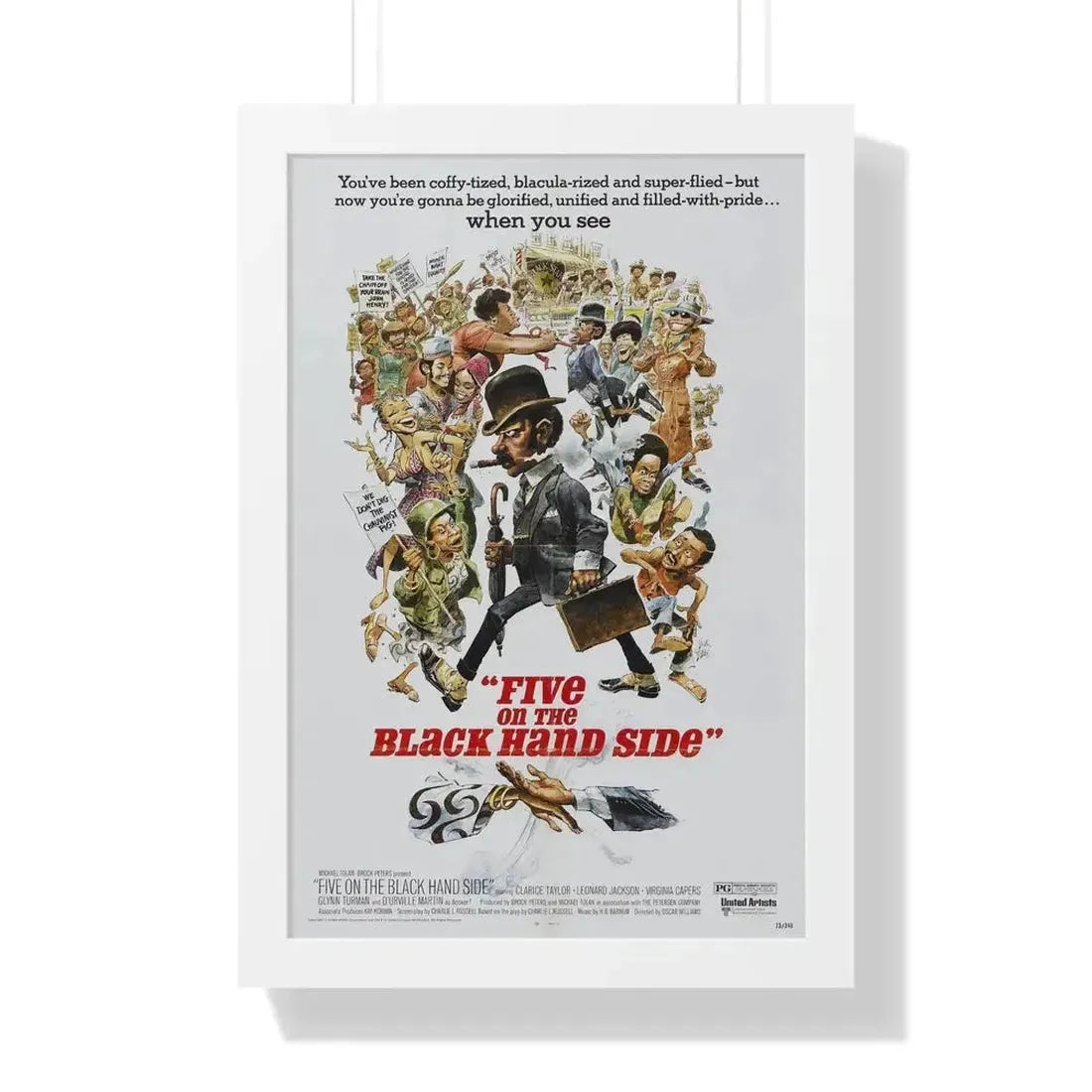 FIVE ON THE BLACK HAND SIDE 1973 - Framed Movie Poster - The Sticker Space