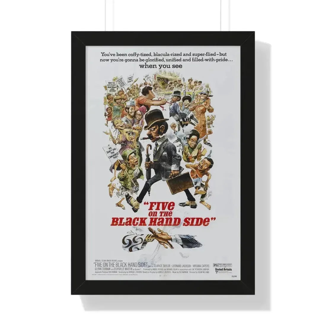 FIVE ON THE BLACK HAND SIDE 1973 - Framed Movie Poster - The Sticker Space